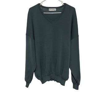 Vintage Teal St Croix Knits 100% Wool Long Sleeve V-Neck Sweater USA Sz.XL